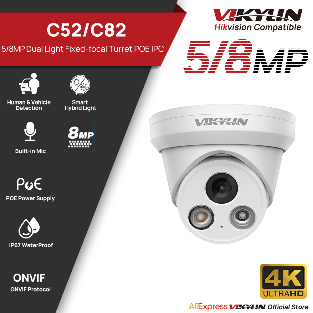 Home Security Lights Outdoors - Telecamera IP VIKYLIN 5/8MP 4K con