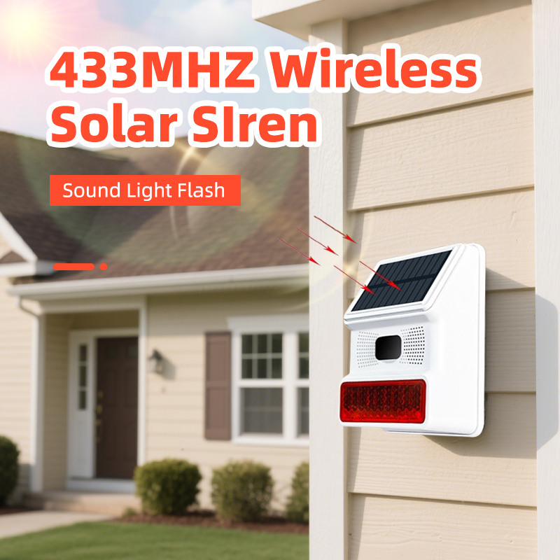 Home Security Lights Outdoors - Sirena d'Allarme Esterna 433MHZ Wireless con