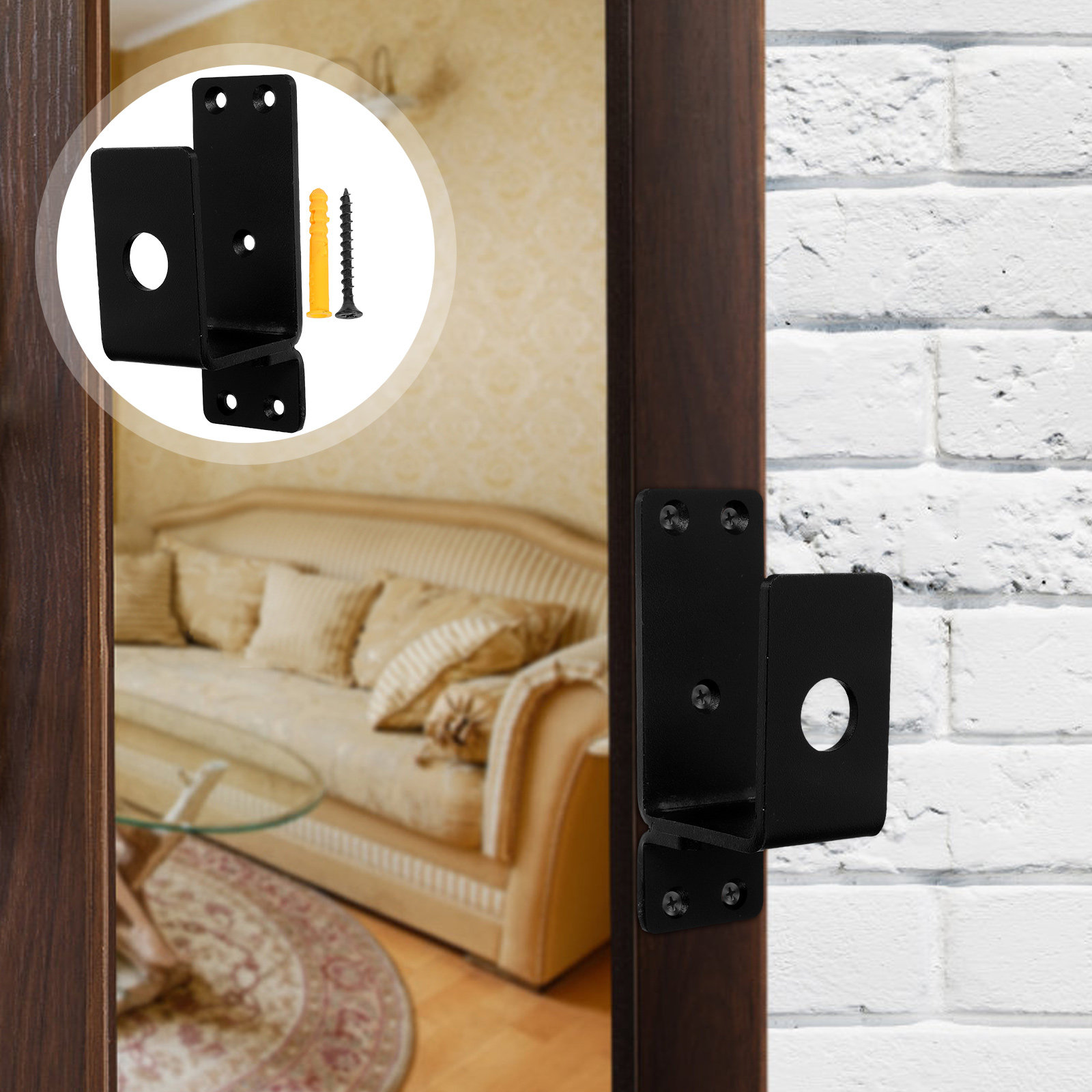 Home Security Front Door - 1 Set di Supporti per Barra