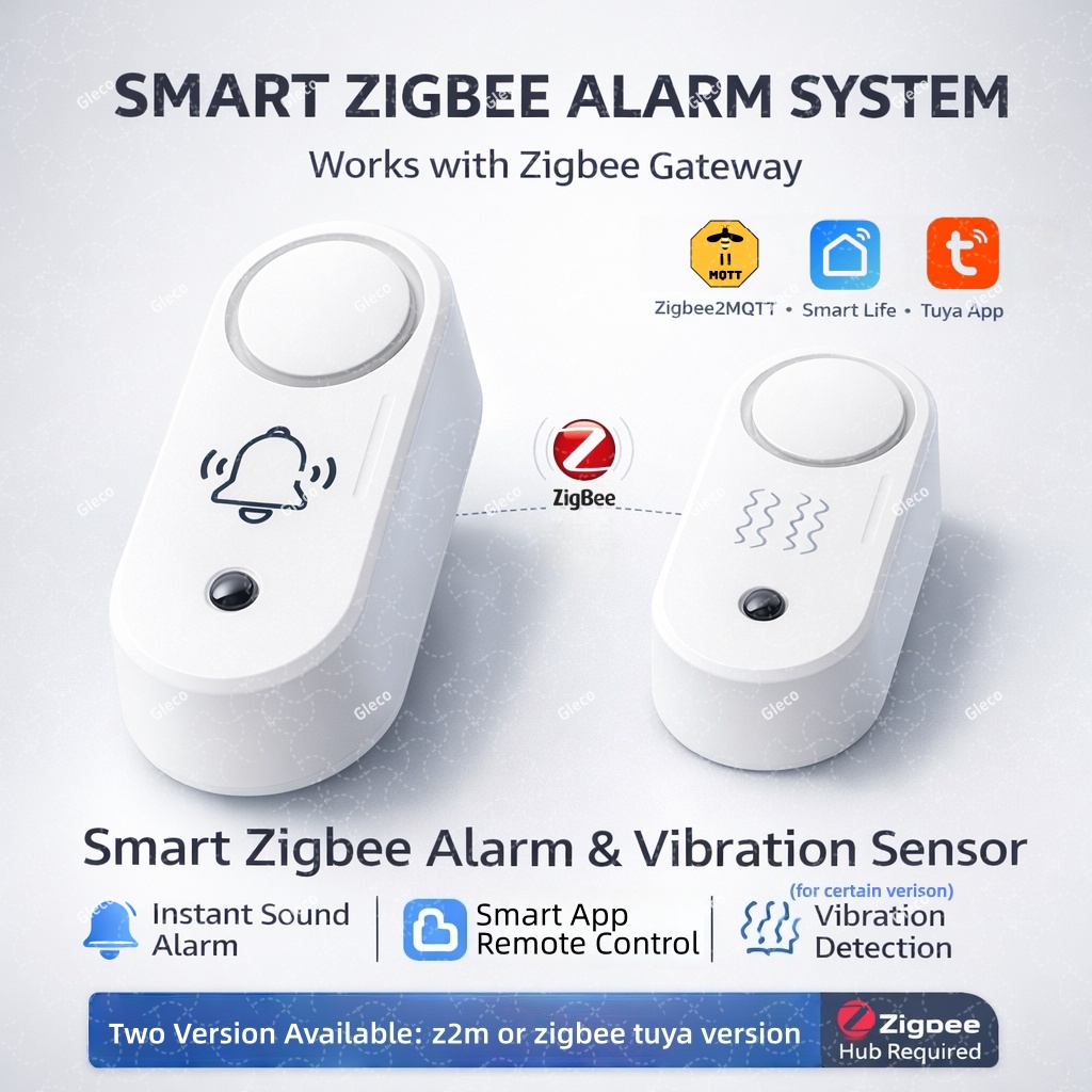 Home Security Lights - Allarme sirena Zigbee con rilevamento vibrazioni