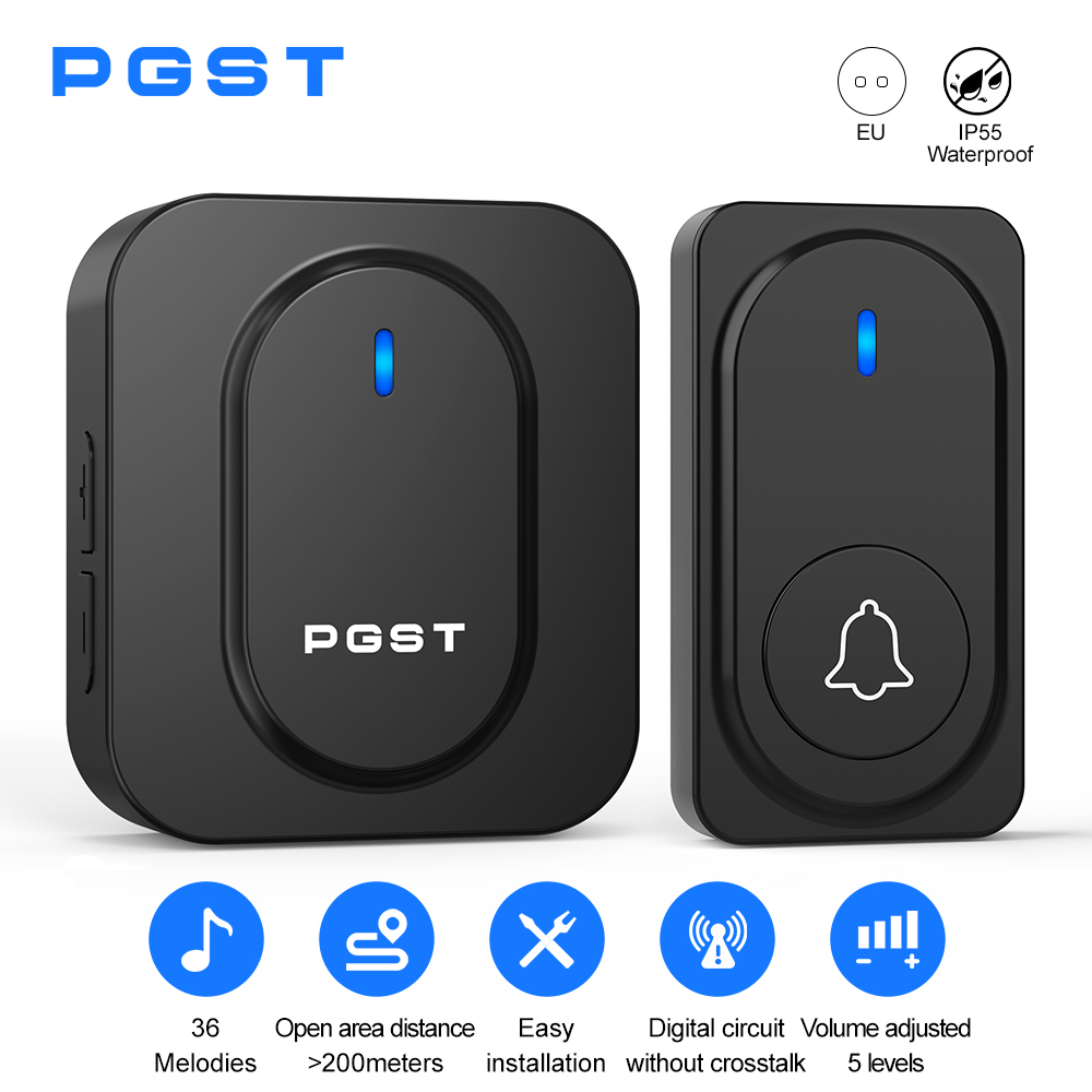 Home Security Lights Outdoors - Campanello Wireless PGST con 36 Suonerie,