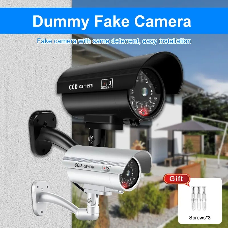 Home Security Lights - 1 telecamera di sicurezza fittizia impermeabile