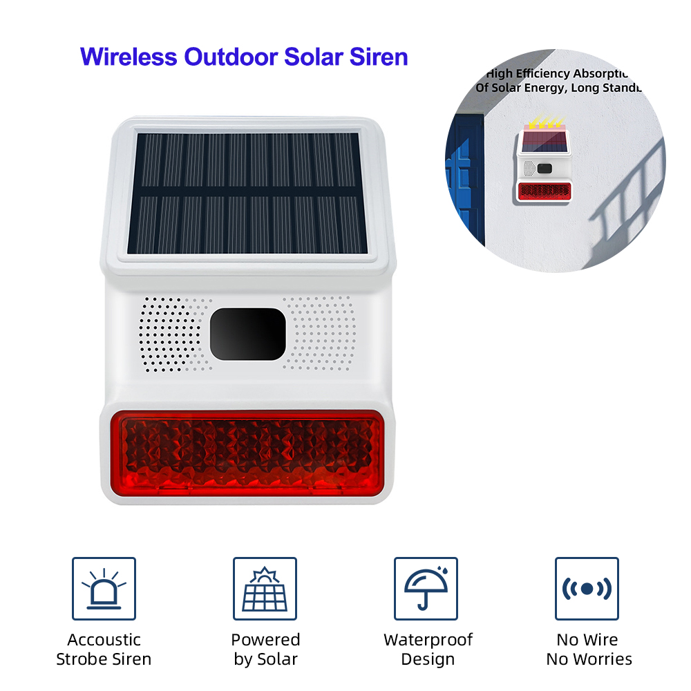 Home Security Lights Outdoors - TAIBOAN 433MHZ Wireless Solar Sound Light
