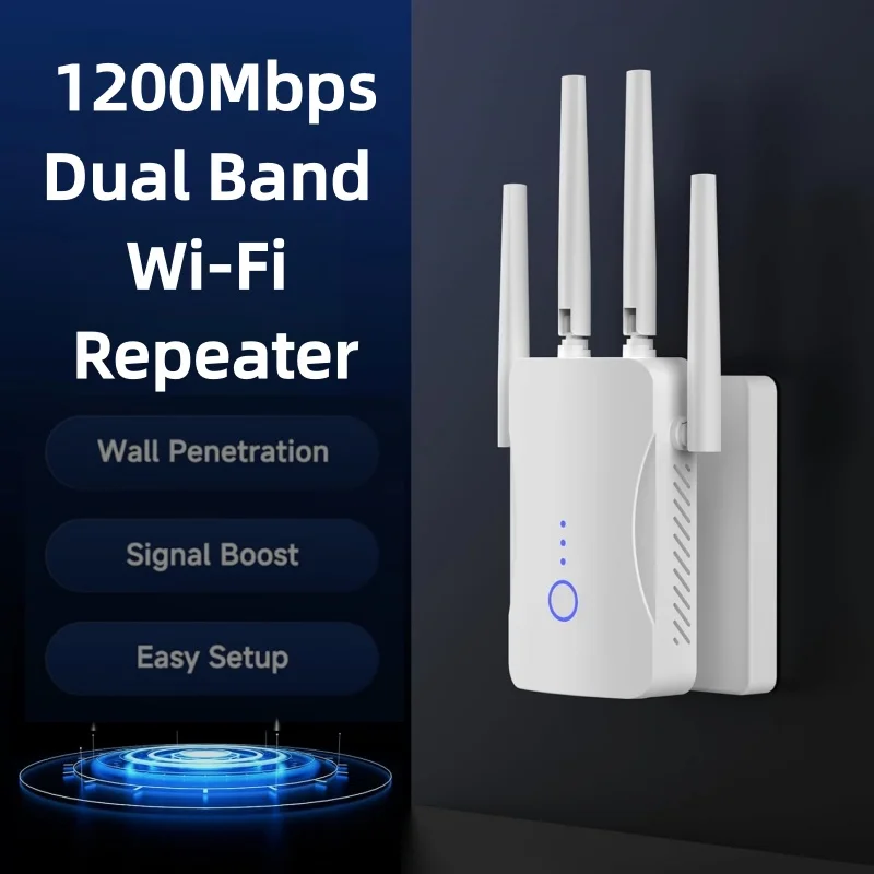 Home Security Network - Ripetitore WiFi Dual Band 2.4G/5GHz 1200Mbps,