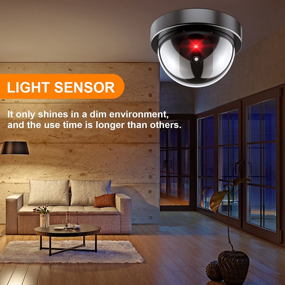Home Security Lights Outdoors - Telecamera di sicurezza fittizia A55T, telecamera