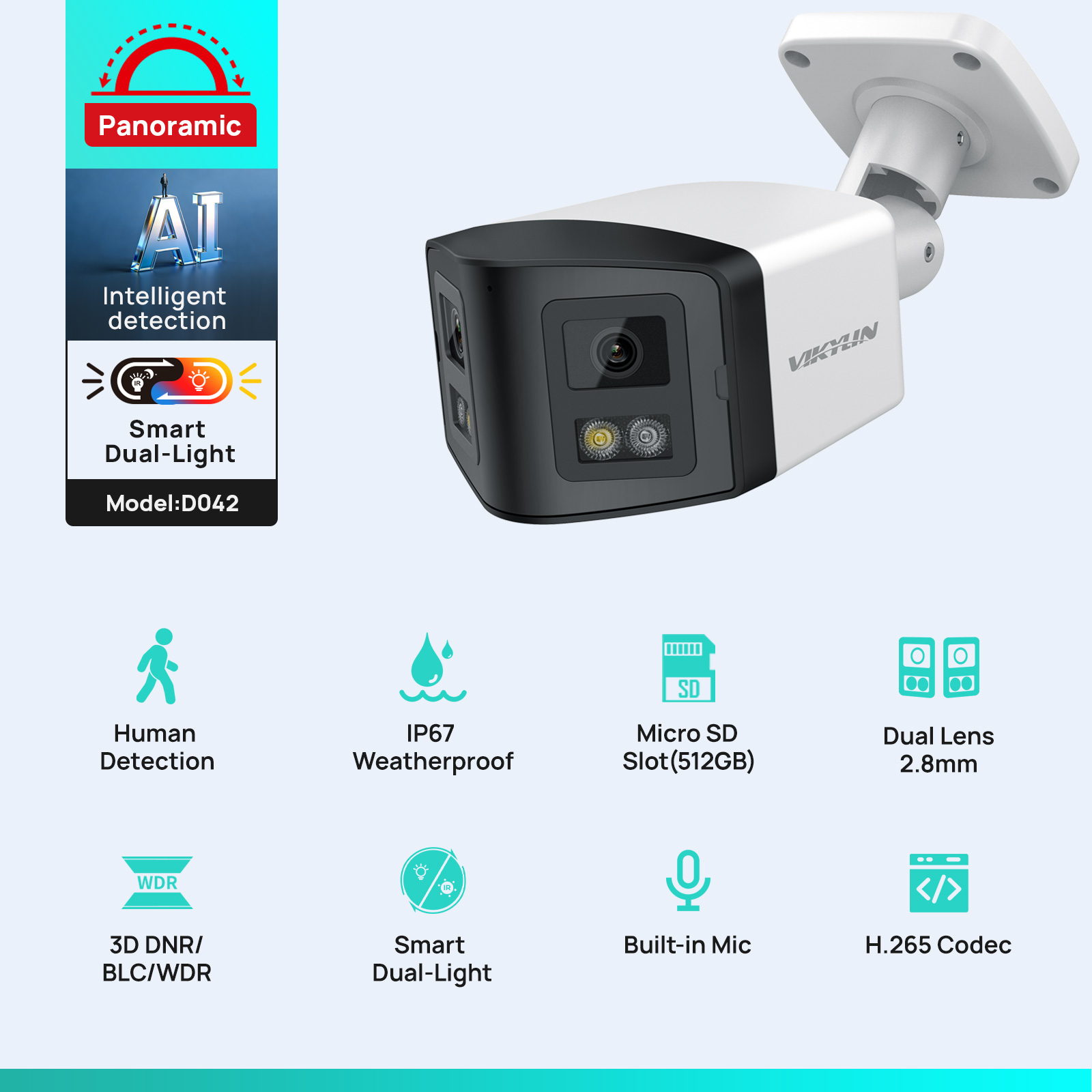 VIKYLIN 170 °   Telecamera IP  - Home Security Lights Outdoors recensione e prezzo
