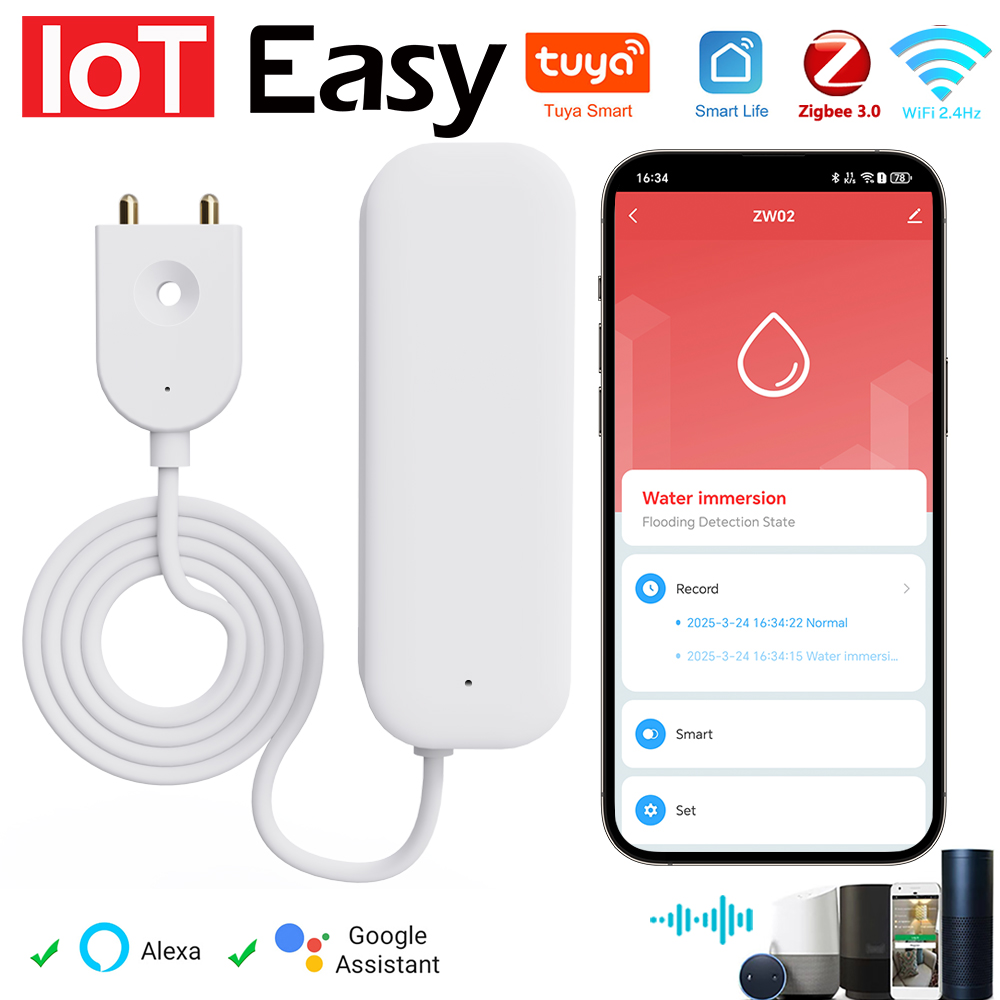 Tuya WiFi ZigBee Sensore acqua - Home Security With Ai recensione e prezzo